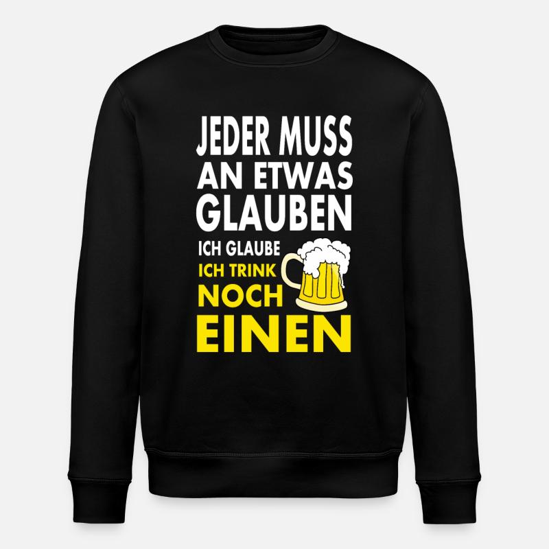 Bier saufen - Stanley/Stella Unisex Bio-Sweatshirt ROLLER - Schwarz