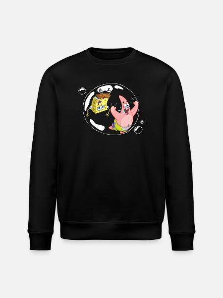 Spongebob Squarepants With Patrick In A Bubble - Stanley/Stella ROLLER Unisex Organic Sweatshirt - black