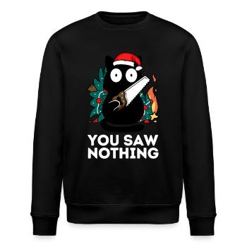Weihnachten - Du hast nichts gesehen - Katzentannenbaum - Stanley/Stella Unisex Bio-Sweatshirt ROLLER - Schwarz - Vorne - Nik (191cm)