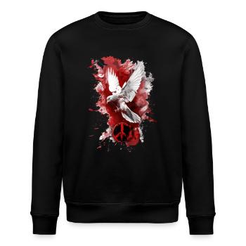Friedenstaube Peace Love Krieg Frieden - Stanley/Stella Unisex Bio-Sweatshirt ROLLER - Schwarz - Vorne - Nik (191cm)