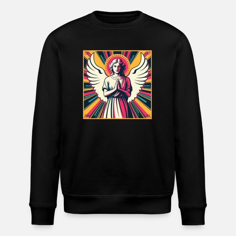 Schutzengel Pop-Art - Stanley/Stella Unisex Bio-Sweatshirt ROLLER - Schwarz
