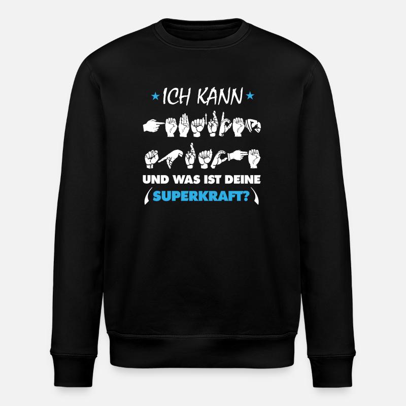 Ich kann Gebärdensprache - Stanley/Stella Unisex Bio-Sweatshirt ROLLER - Schwarz