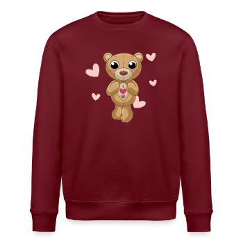 dessin animé gnangnan ours en peluche - Sweat bio ROLLER Stanley/Stella Unisexe - bordeaux - Devant - Nik (191cm)