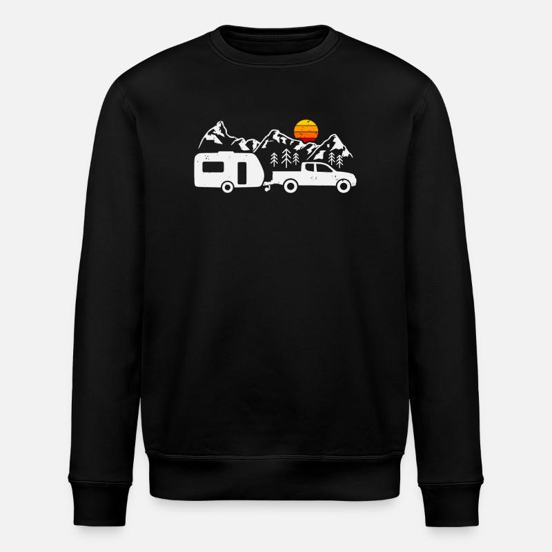 Camping Wohnwagen Camper Campingurlaub - Stanley/Stella Unisex Bio-Sweatshirt ROLLER - Schwarz