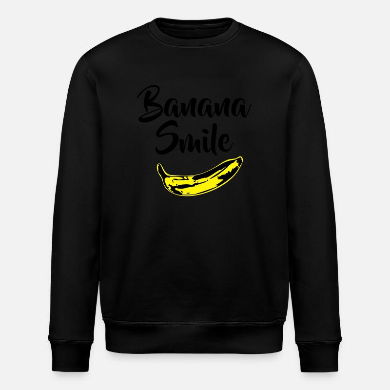 banana smile - Stanley/Stella ROLLER Unisex Organic Sweatshirt - black