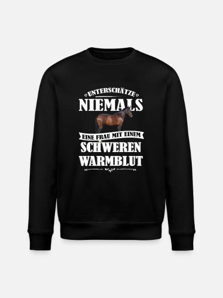 Warmblut Pferde Shirt-UNF - Stanley/Stella Unisex Bio-Sweatshirt ROLLER - Schwarz