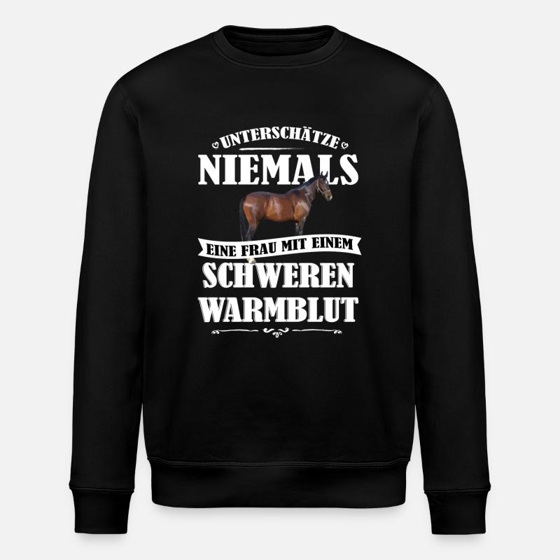 Warmblut Pferde Shirt-UNF - Stanley/Stella Unisex Bio-Sweatshirt ROLLER - Schwarz