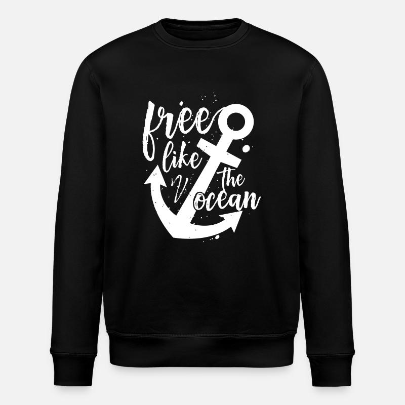 Libre comme l'océan - Sweat bio ROLLER Stanley/Stella Unisexe - noir