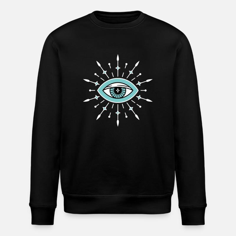 Evil Eye Aesthetic Symbol - Stanley/Stella ROLLER Unisex Organic Sweatshirt - black