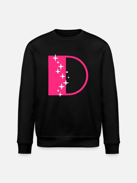 Buchstabe D Glitzer - Stanley/Stella Unisex Bio-Sweatshirt ROLLER - Schwarz