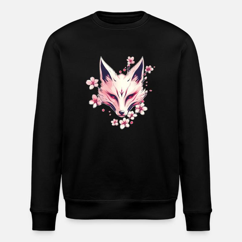 Fox Japanese Mask - Stanley/Stella ROLLER Unisex Organic Sweatshirt - black