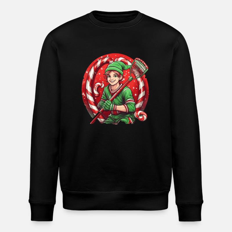 Weihnachtself Lacrosse - Stanley/Stella Unisex Bio-Sweatshirt ROLLER - Schwarz
