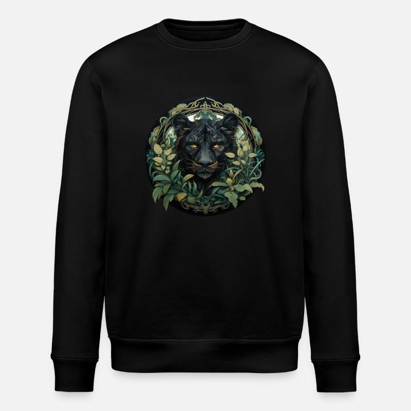 Jungle, Nature Design Gift - Stanley/Stella ROLLER Unisex Organic Sweatshirt - black