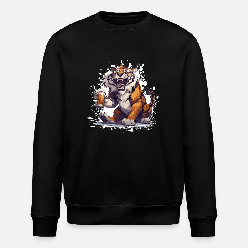 Tiger Beer Funny - Stanley/Stella ROLLER Unisex Organic Sweatshirt - black