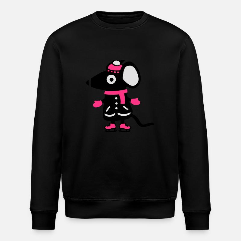 Mouse Figure Skating - Ice - Stanley/Stella ROLLER Unisex Organic Sweatshirt - black