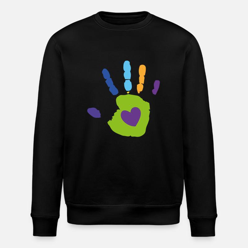 Kinderhand (Herz) - Stanley/Stella Unisex Bio-Sweatshirt ROLLER - Schwarz