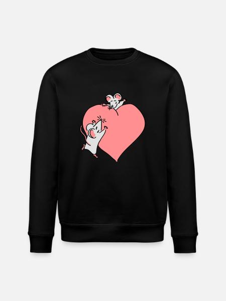 großes Herz - Stanley/Stella Unisex Bio-Sweatshirt ROLLER - Schwarz
