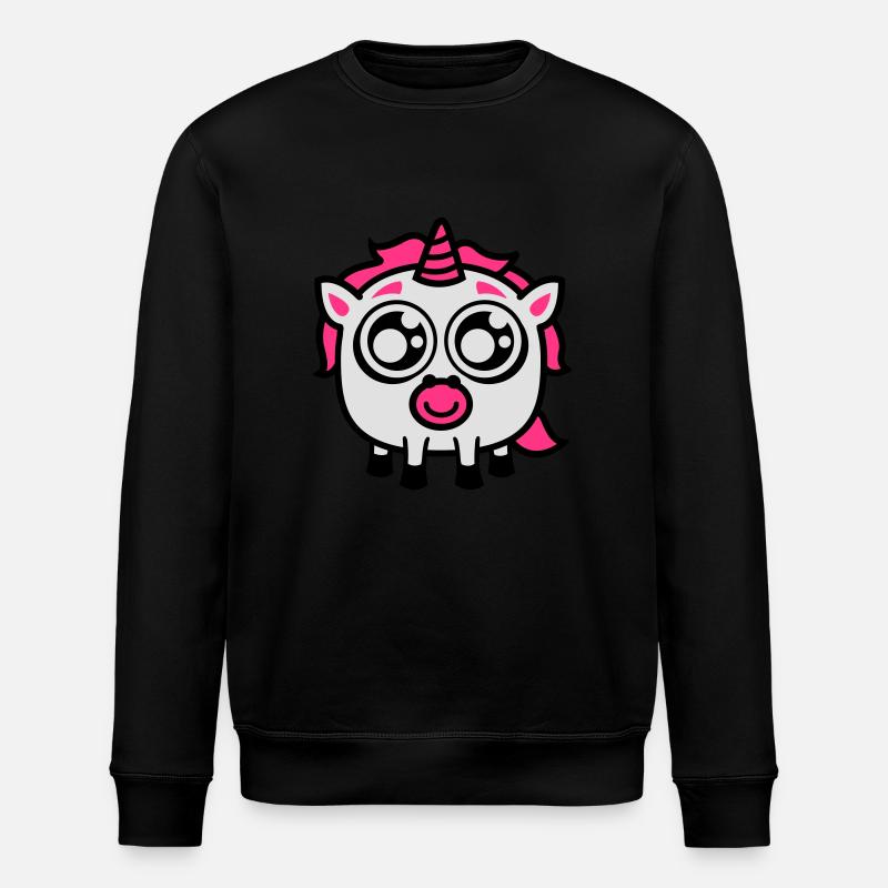 Glupschi Einhorn - Stanley/Stella Unisex Bio-Sweatshirt ROLLER - Schwarz