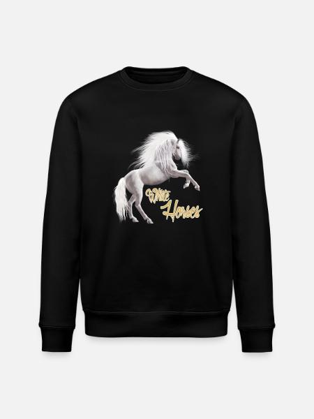 White horse - Stanley/Stella ROLLER Unisex Organic Sweatshirt - black