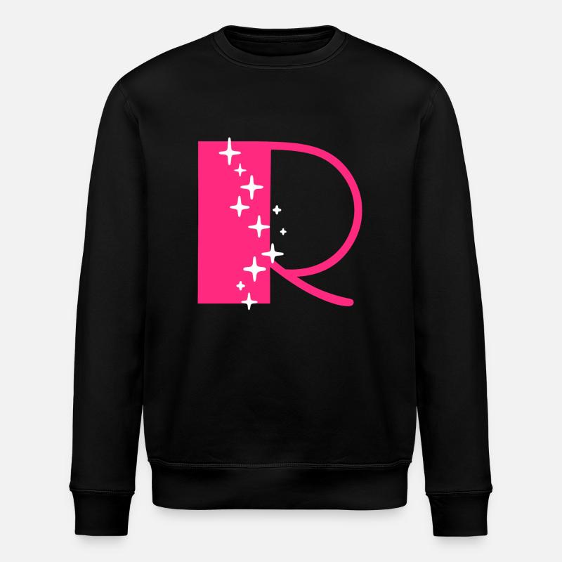 Buchstabe R Glitzer - Stanley/Stella Unisex Bio-Sweatshirt ROLLER - Schwarz