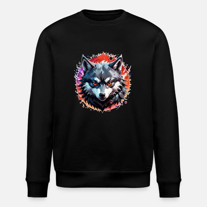 Wolf Tattoo - Stanley/Stella Unisex Bio-Sweatshirt ROLLER - Schwarz