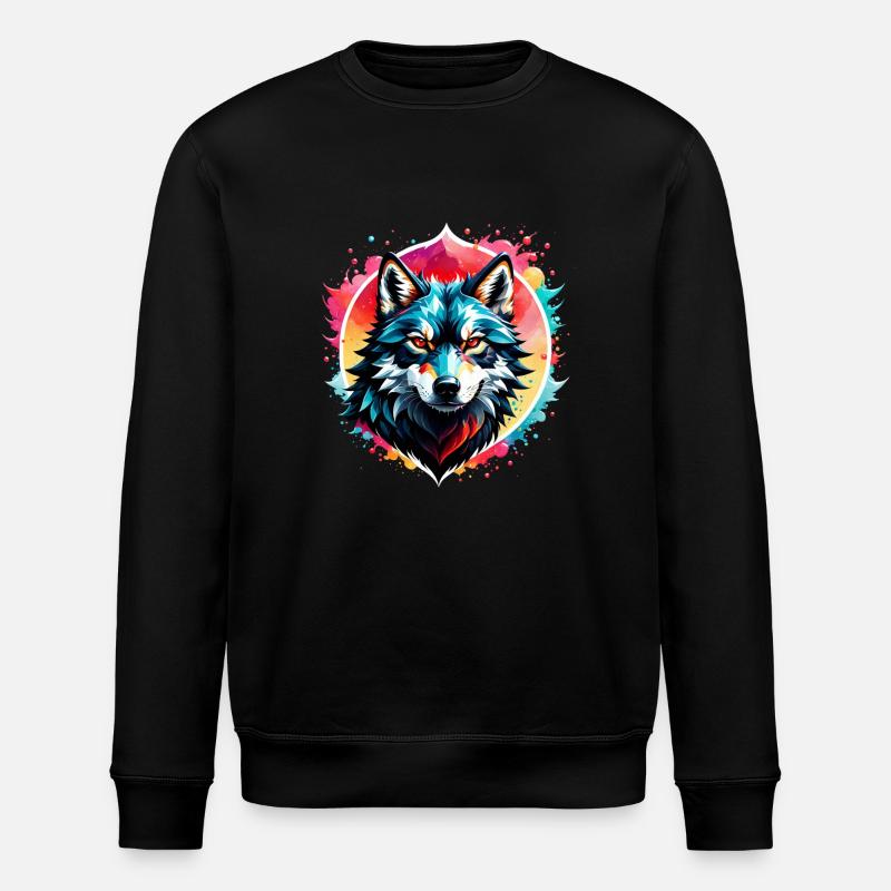 Wolf Tattoo - Stanley/Stella Unisex Bio-Sweatshirt ROLLER - Schwarz