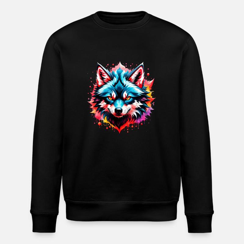 Wolf Tattoo - Stanley/Stella Unisex Bio-Sweatshirt ROLLER - Schwarz