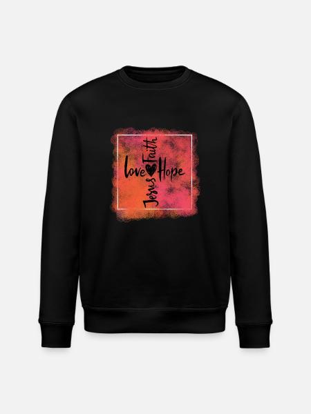 Amour, foi, espérance, Jésus - Sweat bio ROLLER Stanley/Stella Unisexe - noir