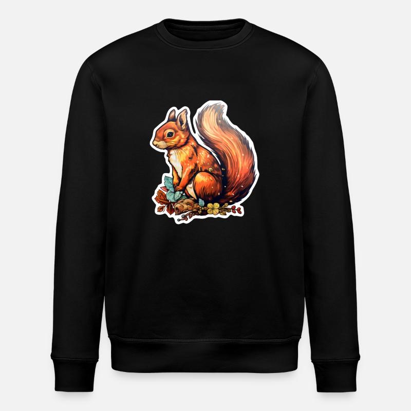 Eichhörnchen putzig - Stanley/Stella Unisex Bio-Sweatshirt ROLLER - Schwarz
