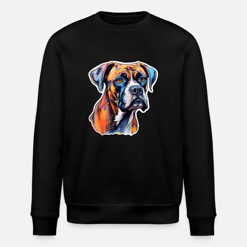 Boxer Head Psychedelic - Stanley/Stella ROLLER Unisex Organic Sweatshirt - black
