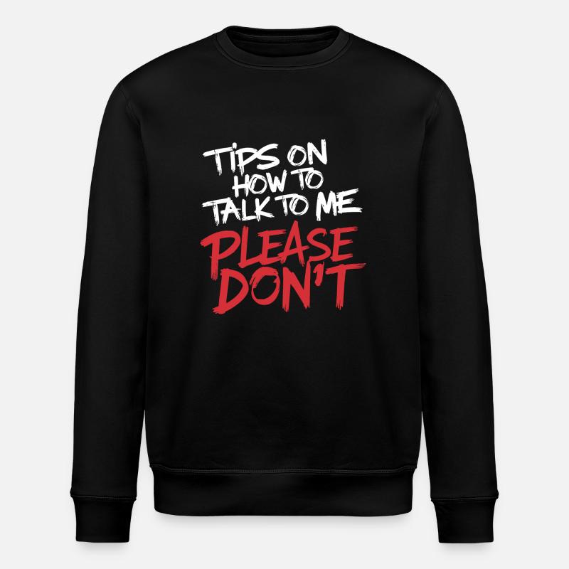 Introverted and conversation-free - Stanley/Stella ROLLER Unisex Organic Sweatshirt - black