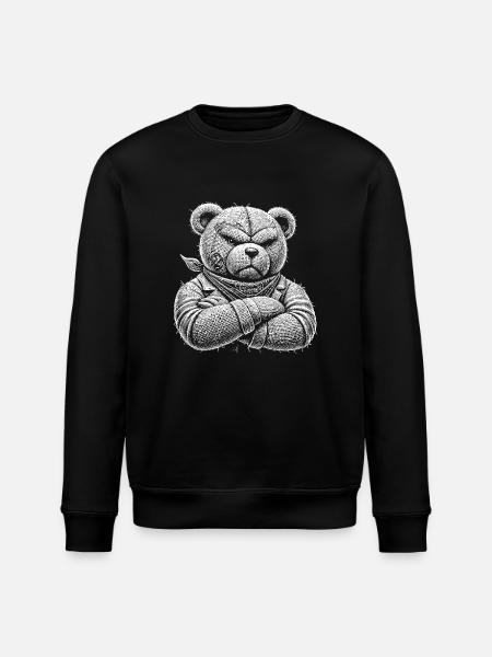 Teddybär - Stanley/Stella Unisex Bio-Sweatshirt ROLLER - Schwarz