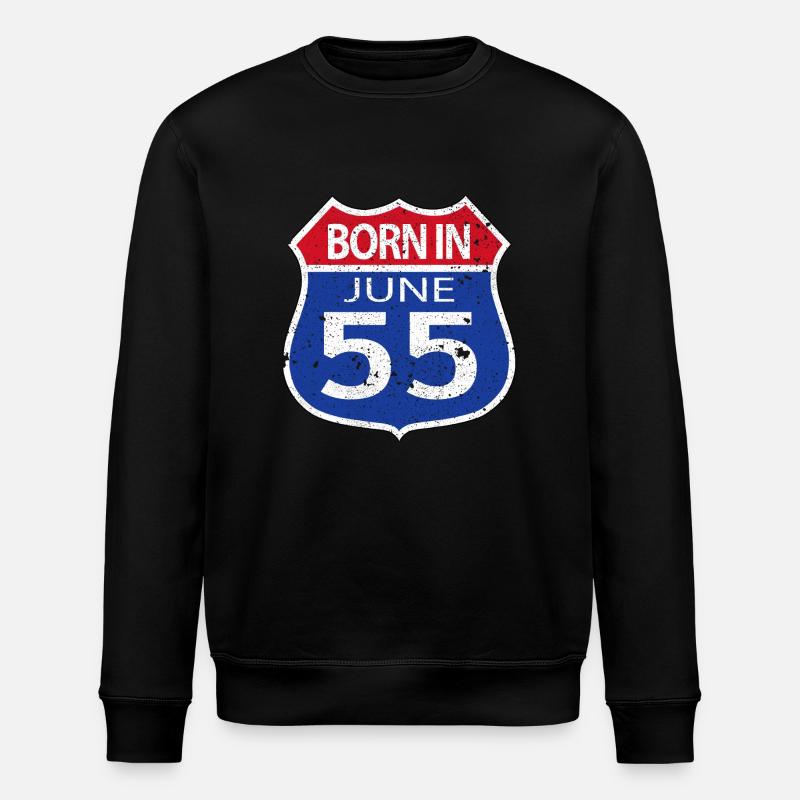 Geboren im Juni 1955 - Stanley/Stella Unisex Bio-Sweatshirt ROLLER - Schwarz