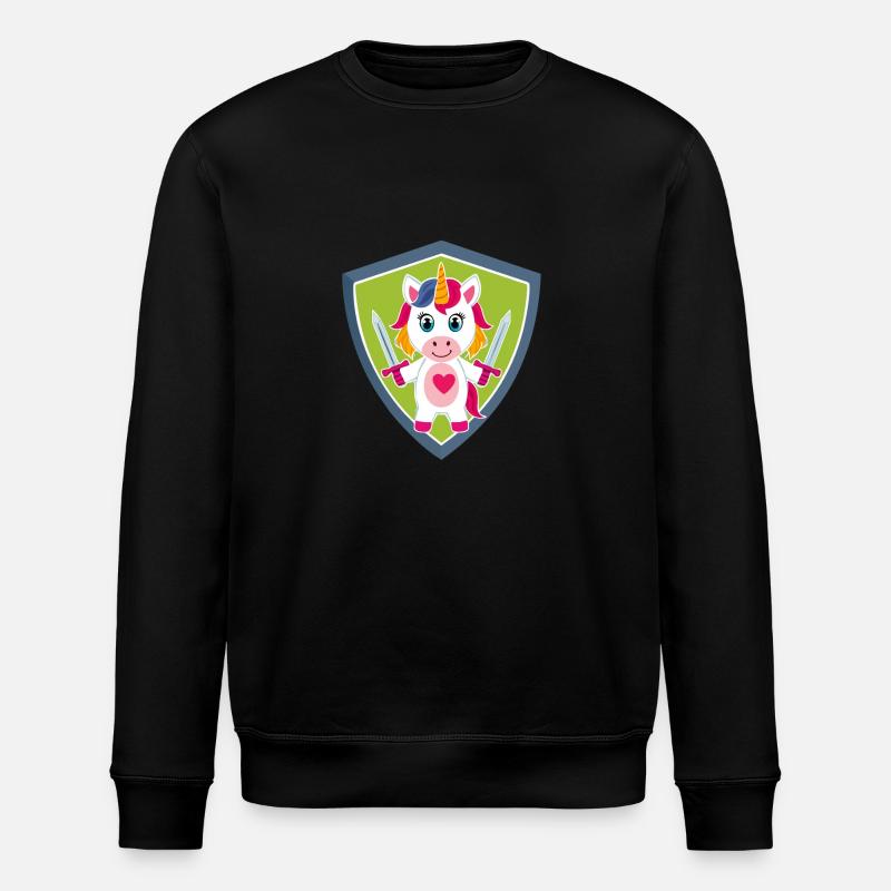 Einhorn Schutzengel - Stanley/Stella Unisex Bio-Sweatshirt ROLLER - Schwarz