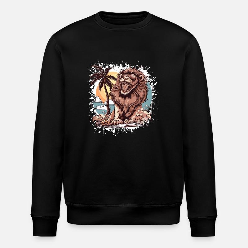 Löwe Insel Palme - Stanley/Stella Unisex Bio-Sweatshirt ROLLER - Schwarz
