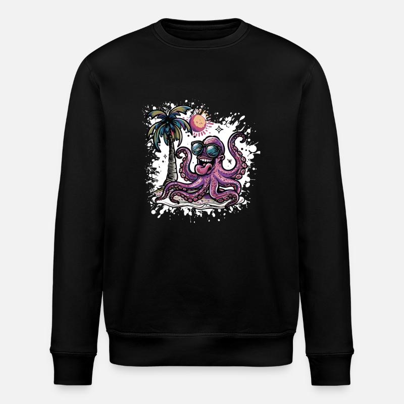 Octopus Vacances d’été - Sweat bio ROLLER Stanley/Stella Unisexe - noir