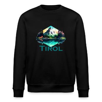 Tyrol with mountains, the Loyalty of the Alps to the province of Tyrol - Stanley/Stella ROLLER Unisex Organic Sweatshirt - black - Front - Nik (191cm)