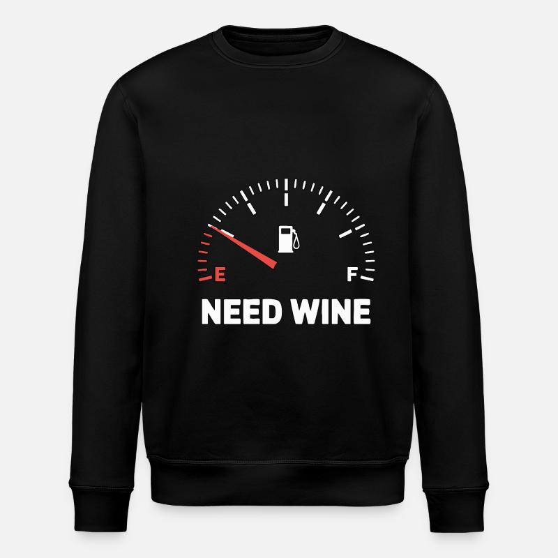 Tank empty – need wine now! - Stanley/Stella ROLLER Unisex Organic Sweatshirt - black