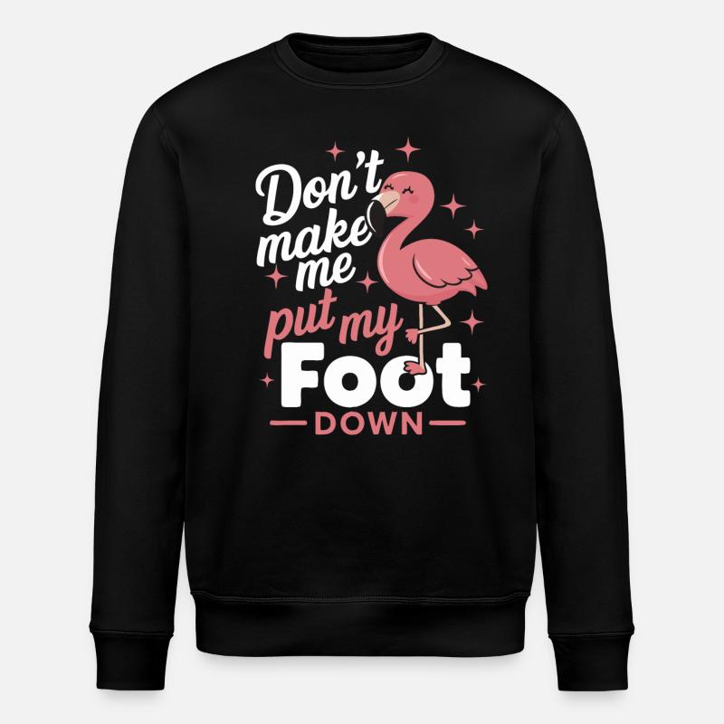 Flamingo Tier Rosa - Stanley/Stella Unisex Bio-Sweatshirt ROLLER - Schwarz