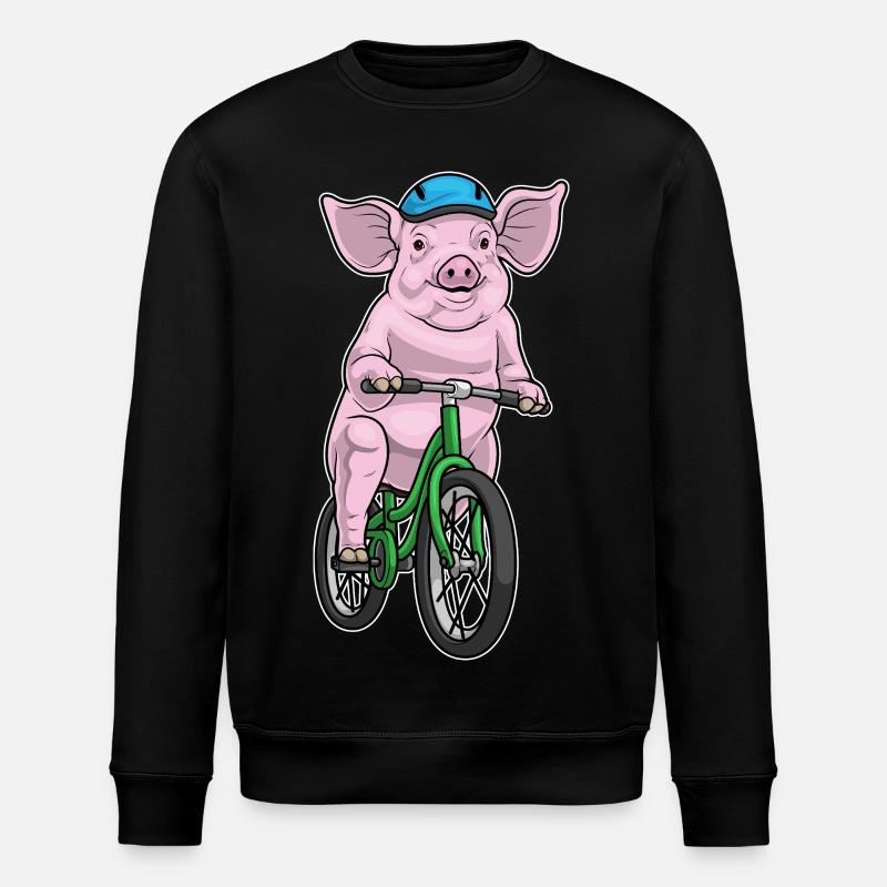 Pig Bicycle - Stanley/Stella ROLLER Unisex Organic Sweatshirt - black
