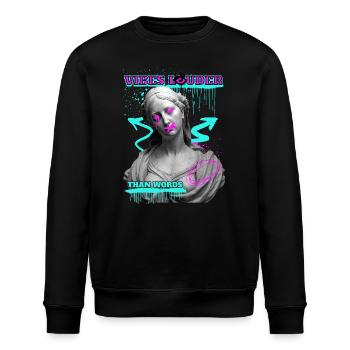 Des vibrations plus fortes que des mots Chemise - Sweat bio ROLLER Stanley/Stella Unisexe - noir - Devant - Nik (191cm)