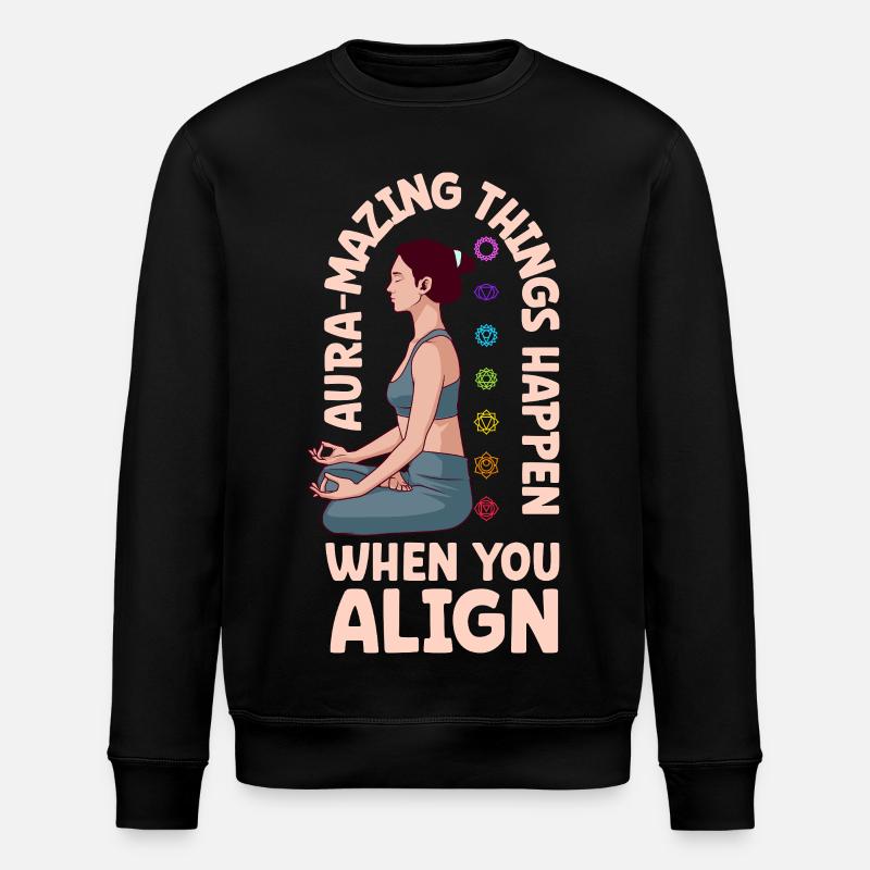 Aura Power - Chakra Alignment - Stanley/Stella ROLLER Unisex Organic Sweatshirt - black