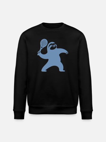 Sloth Silhouette Tennis Serve - Stanley/Stella ROLLER Unisex Organic Sweatshirt - black