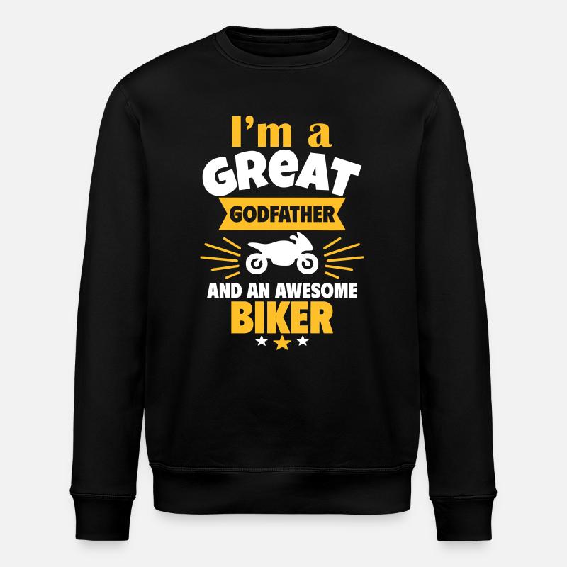 Great godfather and super biker - Stanley/Stella ROLLER Unisex Organic Sweatshirt - black