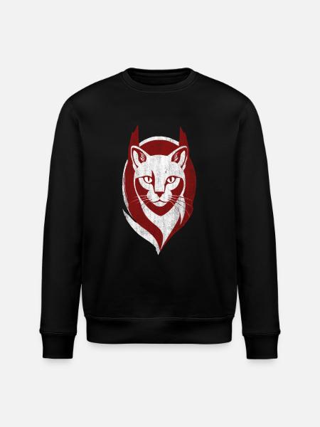 Cool Cat Logo Katt Kattunge - Ekologisk sweatshirt ROLLER unisex från Stanley/Stella - svart