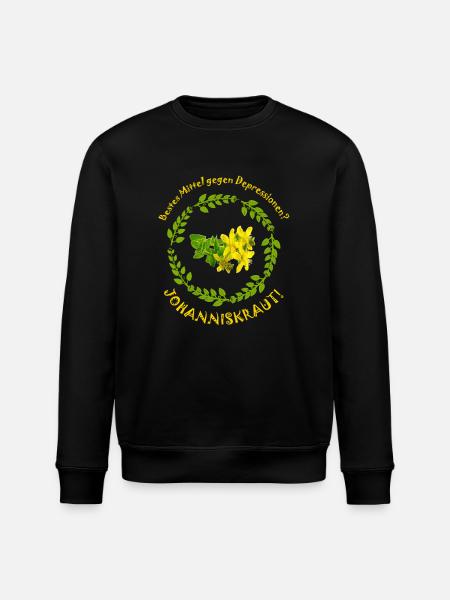St. John's wort depression - Stanley/Stella ROLLER Unisex Organic Sweatshirt - black