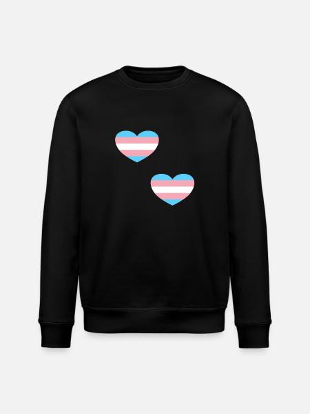 Coeurs de drapeau trans - Sweat bio ROLLER Stanley/Stella Unisexe - noir