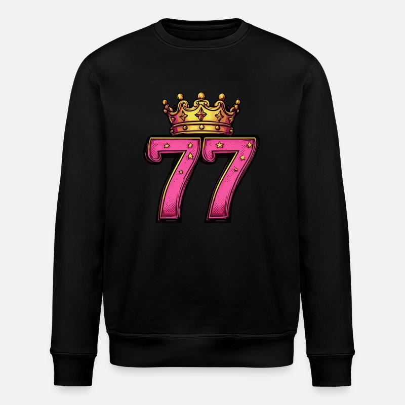 77 Number Krone - Stanley/Stella ROLLER Unisex Organic Sweatshirt - black