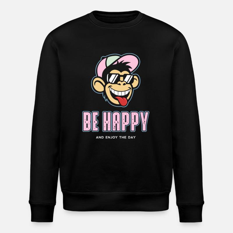 Be Happy - Stanley/Stella Unisex Bio-Sweatshirt ROLLER - Schwarz