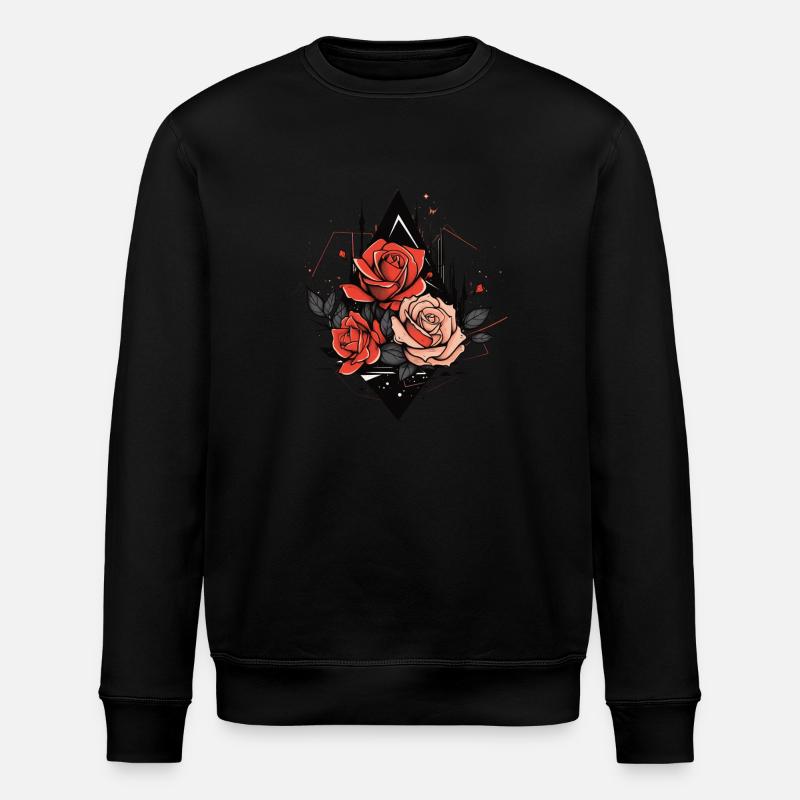 Roses rouges - Sweat bio ROLLER Stanley/Stella Unisexe - noir